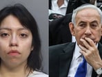 Gabriela Saldana (L) and Benjamin Netanyahu (R).