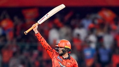 Put in to bat, Abhishek Sharma produced a dazzling unbeaten 135 off just 68 balls, powering Sunrisers Hyderabad to a towering 242 for 2. His innings set the platform for a dominant batting display and a daunting total for the opposition. (ANI Pic Service) Put in to bat, Abhishek Sharma produced a dazzling unbeaten 135 off just 68 balls, powering Sunrisers Hyderabad to a towering 242 for 2. His innings set the platform for a dominant batting display and a daunting total for the opposition. (ANI Pic Service)