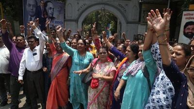 Ashok Dagade, president of the Coordination Committee, claimed that around 70% to 80% of Class 3 and Class 4 employees and teachers, as well as non-teaching staff, participated in the strike across the state. (Praful Gangurde / HT Photo) Ashok Dagade, president of the Coordination Committee, claimed that around 70% to 80% of Class 3 and Class 4 employees and teachers, as well as non-teaching staff, participated in the strike across the state. (Praful Gangurde / HT Photo)