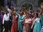 Ashok Dagade, president of the Coordination Committee, claimed that around 70% to 80% of Class 3 and Class 4 employees and teachers, as well as non-teaching staff, participated in the strike across the state. (Praful Gangurde / HT Photo)
