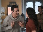 Bhooth Bangla worldwide box office collection day 5: Akshay Kumar and Mithila Palkar in a still from the Priyadarshan horror comedy. 