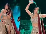 Jasmine Sandlas pours water on herself at Ahmedabad concert. Jasmine Sandlas pours water on herself at Ahmedabad concert.