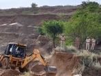Joint team used earthmovers to block access routes; action followed complaints and drone surveillance uncovering mining network. (HT) Joint team used earthmovers to block access routes; action followed complaints and drone surveillance uncovering mining network. (HT)