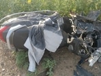 The mangled remains of the scooter. (HT)
