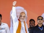 Assembly election LIVE updates: Union home minister Amit Shah during a public meeting ahead of the West Bengal Assembly elections, in Salboni, Paschim Medinipur district.