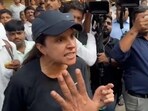 Videos of the woman's furious reaction to the traffic snarls caused by the demonstration surfaced on social media on Tuesday