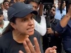 Videos of the woman's furious reaction to the traffic snarls caused by the demonstration surfaced on social media on Tuesday