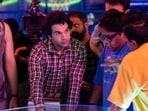 (from left) Abhishek Banerjee, Rajkummar Rao and director Vivek Daschaudary during the shoot of Toaster.