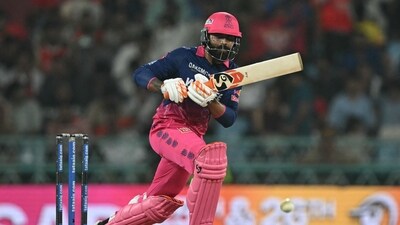 Ravindra Jadeja led the scoring for Rajasthan Royals with a fluent 43 off 29 balls, lifting them to a competitive 159/6 after an early wobble. (AFP)