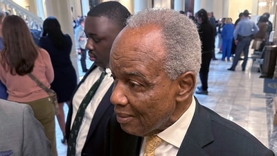 Democratic US Rep David Scott speaks to reporters, March 4. (AP)