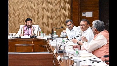 The Cabinet meeting held in Gurugram under the chairmanship of chief minister Nayab Singh Saini decided to convene the special session and also gave its nod to introduce the Bill to facilitate promotions of Group-D employees. (PTI) The Cabinet meeting held in Gurugram under the chairmanship of chief minister Nayab Singh Saini decided to convene the special session and also gave its nod to introduce the Bill to facilitate promotions of Group-D employees. (PTI)