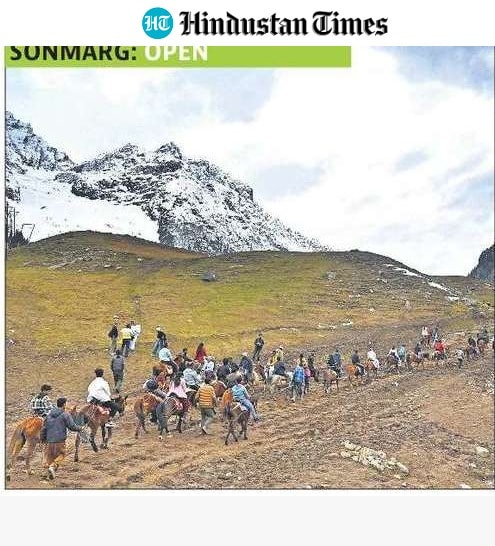 Sonmarg, one of the most beautiful places in Kashmir, remains open for tourists. Sonmarg, one of the most beautiful places in Kashmir, remains open for tourists.