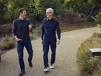 Apple CEO Tim Cook (right) with successor John Ternus.