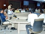 During a review meeting of ongoing public health campaigns on Thursday. (HT Photo)