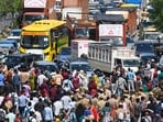 For three days, from April 10 to 12, the protest remained on a low scale. But on April 13, it suddenly turned violent, during which over 100 factories were vandalised and vehicles were torched across the district. (HT Archive)