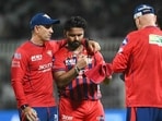 Lucknow Super Giants' coach Australia's Justin Langer talks with Lucknow Super Giants' captain Indian cricket player Rishabh Pant during the 2026 Indian Premier League (IPL) T20 match between Kolkata Knight Riders and Lucknow Super Giants at the Eden Gardens in Kolkata on April 9, 2026. (Photo by Dibyangshu SARKAR / AFP) / -- IMAGE RESTRICTED TO EDITORIAL USE - STRICTLY NO COMMERCIAL USE -- (AFP)