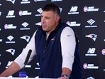 New England Patriots head coach Mike Vrabel speaks during an NFL football press conference, Tuesday