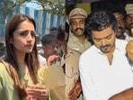 Trisha Krishnan and Vijay were spotted at the polling booth on Thursday. 