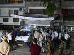 Mortal remains of the victim arrive from the hospital at a residence in the Kailash Hills area of Amar Colony on Wednesday 