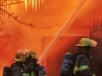 Fire in Astoria, Queens.