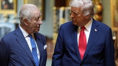 File photo of King Charles III (left) with US President Donald Trump at Windsor Castle, Berkshire, before formally bidding farewell to the president on day two of their state visit to the UK, September 18, 2025. (via REUTERS)