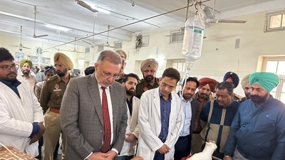 Punjab health minister Balbir Singh at a government hospital in Patiala. (HT Photo/) Punjab health minister Balbir Singh at a government hospital in Patiala. (HT Photo/)