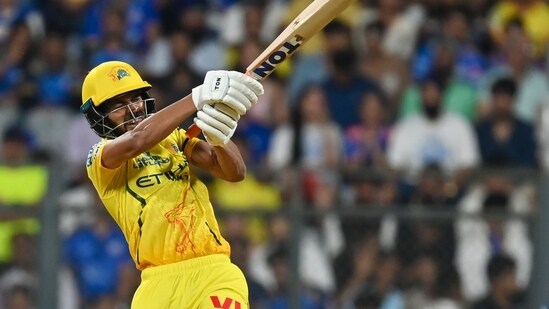 Chennai Super Kings skipper Ruturaj Gaikwad started strong but failed to score big and was dismissed on 22.(HT Image)