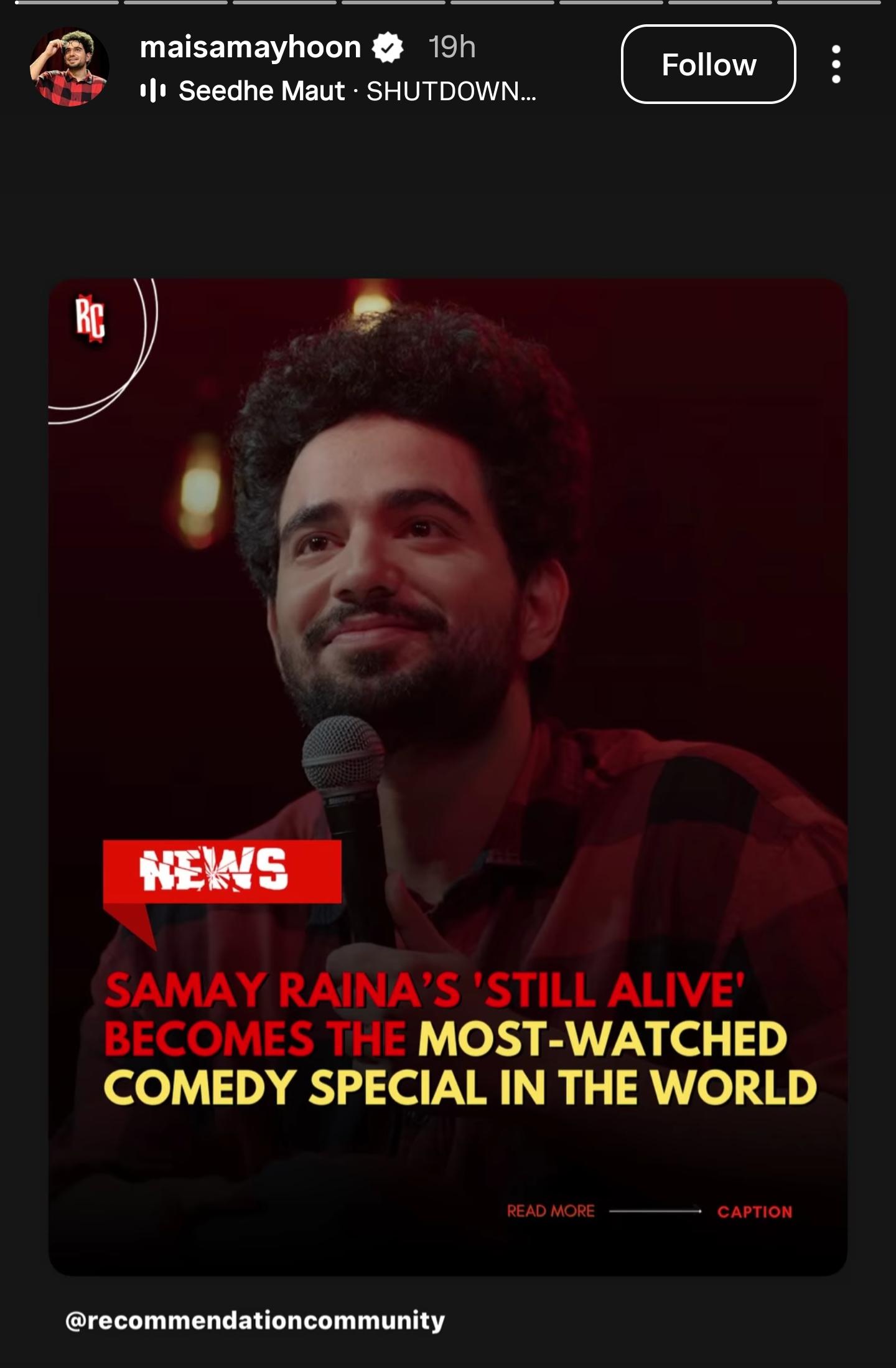 Samay's Insta Story Samay's Insta Story