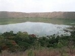 A view of Lonar Crater - the only hypervelocity Natural impact crater in Basaltic Rock in the world. Photo by Girish Srivastava/HT 10-06-02