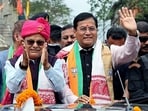Union Minister Sarbananda Sonowal, during the election campaign in support of BJP Candidate Prasanta Phukan, Union Minister Sarbananda Sonowal, during the election campaign in support of BJP Candidate Prasanta Phukan,