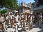 Heavy security deployment at the site earlier this month. (Sanchit Khanna/HT Photo)