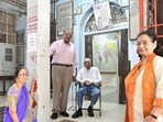 City’s oldest girl school in Girgaon is struggling for survival. Trustee Surendra Sunkersett, Prakash Chikhalikar, Vrinda Bhagwat, Archana Thite, and Mrudula Chikhalikar of S L & S S Girls' High School (Kamlabai High School) at Girgoan in Mumbai, India, on Thursday, April 23.