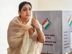 Baramati: Maharashtra deputy chief minister and NCP leader Sunetra Pawar shows her inked finger after casting a vote in the Baramati assembly bypoll, in Pune district Baramati: Maharashtra deputy chief minister and NCP leader Sunetra Pawar shows her inked finger after casting a vote in the Baramati assembly bypoll, in Pune district