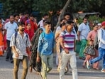 The clarification came after a series of posts, reportedly being shared since April 13 (when protests turned violent in Noida) alleged that workers employed in industries across Noida and Greater Noida were receiving salaries after arbitrary deductions by factory managements. (HT Photo)