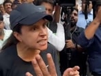 Videos of the woman's furious reaction to the traffic snarls caused by the demonstration surfaced on social media on Tuesday