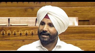 Congress MP Amarinder Singh Raja Warring speaks in Lok Sabha during the budget session of the Parliament, in New Delhi. (Sansad TV/ANI Video Grab File)