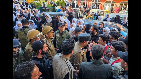 Protests erupted in Sopore town last week after a girl student alleged sexual harassment by a lecturer posted at Girls Higher Secondary School. Soon after the incident, the lecturer was attached to Higher Secondary School, Gurez, and the government ordered an enquiry. (PTI File)