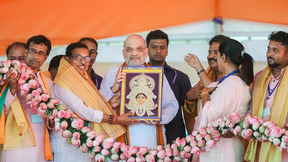 পশ্চিমবঙ্গে ভোট প্রচারে অমিত শাহ। (ছবি সৌজন্যে এএনআই)