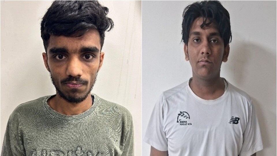 তুষার চৌহান ওরফে হিজবুল্লা আলি খান এবং সমীর খান। (ছবি সৌজন্যে উত্তরপ্রদেশ এটিএস)