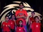 Arshdeep Singh met and interacted with a group of young children. Arshdeep Singh met and interacted with a group of young children.