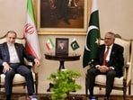 Iran's foreign minister Abbas Araqchi meets with Pakistan's foreign minister Ishaq Dar, as Pakistan prepares to host the US and Iran for the second phase of peace talks, in Islamabad, Pakistan.