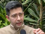 Rajya Sabha MP Raghav Chadha addresses the media in New Delhi on Saturday, April 25, 2026.