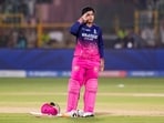 Vaibhav Sooryavanshi celebrates his century vs SRH.