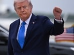 President Donald Trump was spotted wearing a thick layer of mismatched concealer on his right hand sparking speculations regarding health. (Photo by ROBERTO SCHMIDT / GETTY IMAGES NORTH AMERICA / Getty Images via AFP)