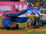 Lungi Ngidi suffered a freak injury in the DC vs PBKS match. Lungi Ngidi suffered a freak injury in the DC vs PBKS match.
