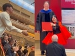 A viral video showed a son loudly cheering as his mother graduated from Harvard. A viral video showed a son loudly cheering as his mother graduated from Harvard.