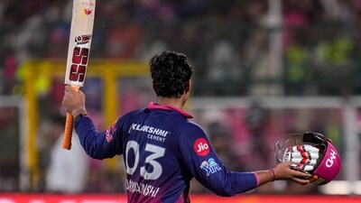 Sooryavanshi followed up his century fro 2025 with a 26-ball ton in Jaipur tonight, once again looking like a special batter with every shot in the book – plus some unorthodox ones. 103(37) for the young superstar, highlighted by 12 sixes. (PTI)