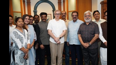 To promote J&K’s tourism sector, chief minister Omar Abdullah pitched J&K as a premier filming destination during his Bengaluru outreach. (Sourced) To promote J&K’s tourism sector, chief minister Omar Abdullah pitched J&K as a premier filming destination during his Bengaluru outreach. (Sourced)