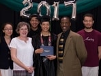 Cole Allen and his family at his sister's graduation event in 2017.&nbsp;