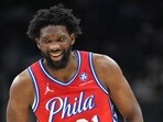 Philadelphia 76ers center Joel Embiid (21) before shooting a free throw during the second half against the San Antonio Spurs 